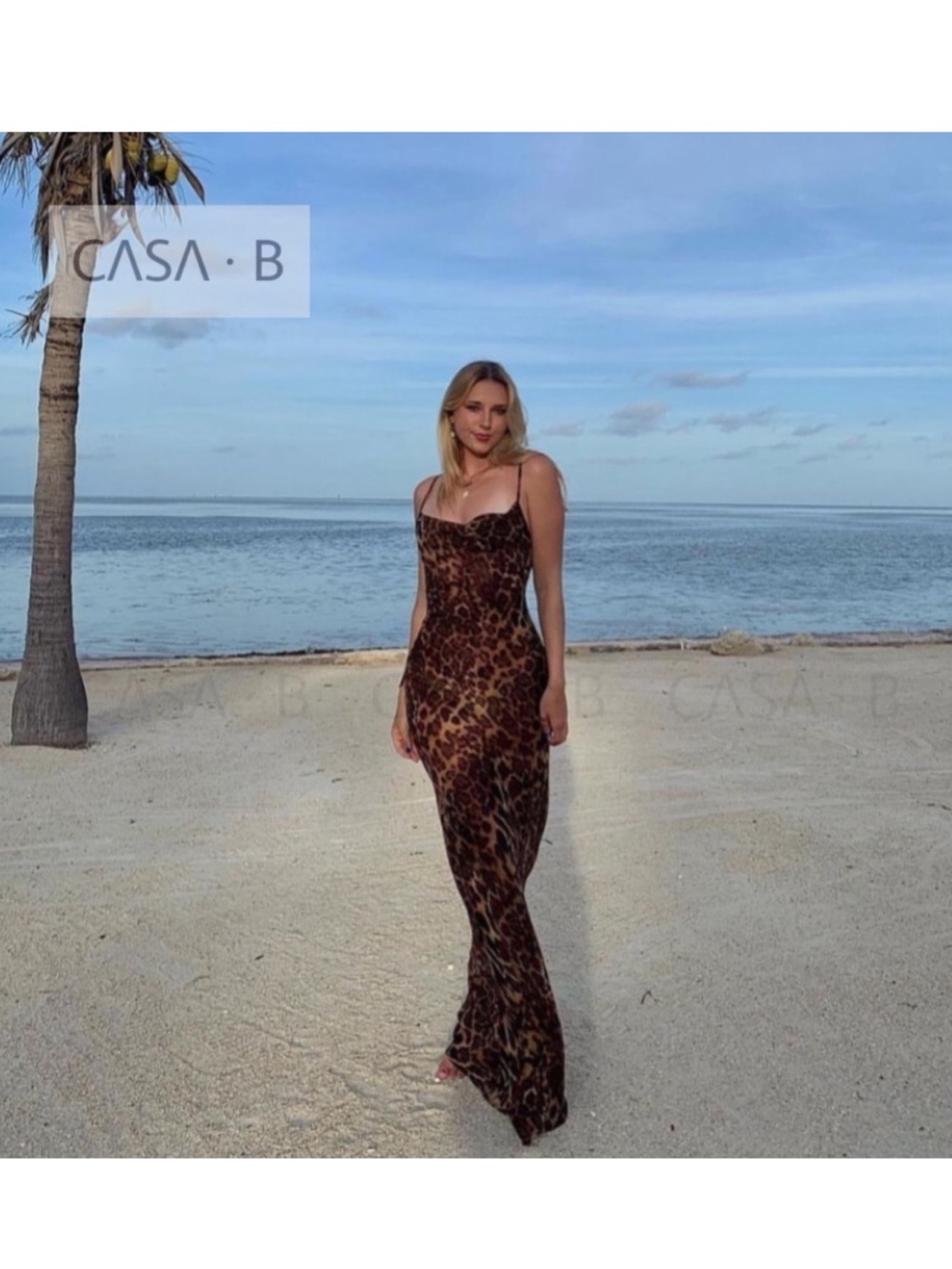 5🌟CASA B |Vivianne Leopard Print Sheer Maxi